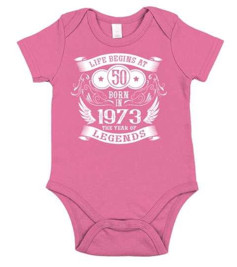 50th Birthday Gifts Life begins at 50 years old Short Sleeve Baby One-Piece