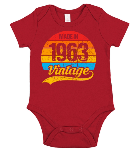 60 Years Vintage 1963 Retro 60th Birthday Short Sleeve Baby One-Piece