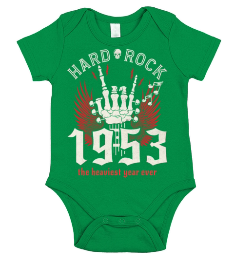 70th Birthday Rocker Born in 1953 Short Sleeve Baby One-Piece