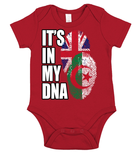 Algerian And British Mix Heritage DNA Flag Short Sleeve Baby One-Piece