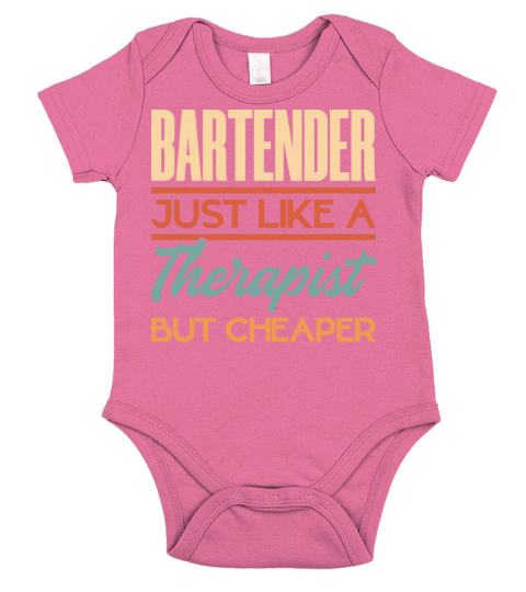 Bartender Just Like A Therapist But Cheaper Short Sleeve Baby One-Piece