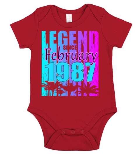 Born 1987 February 36th Bday Present Present Short Sleeve Baby One-Piece