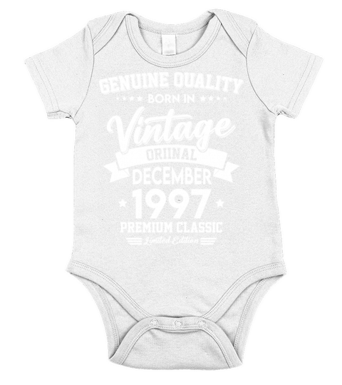 Born In December 1997 Original Vintage Short Sleeve Baby One-Piece