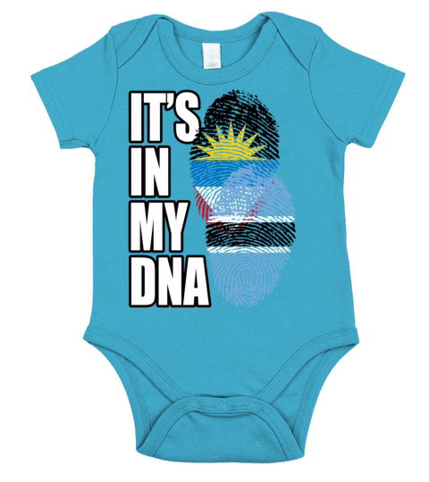 Botswana And Antiguan Mix Heritage DNA Flag Short Sleeve Baby One-Piece