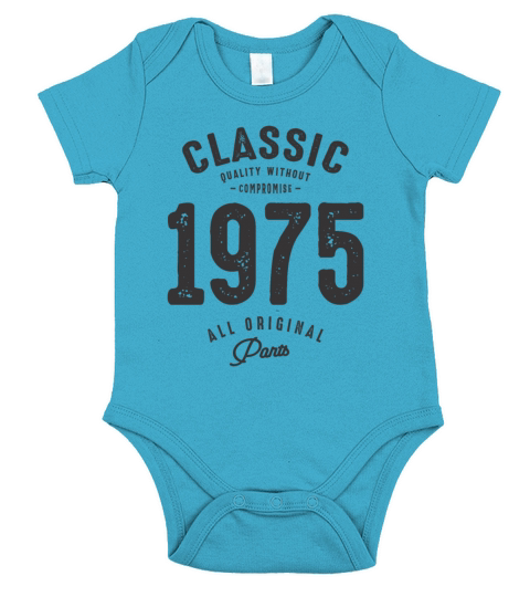 Classic 1975 - 48th Birthday Vintage Born 1975 Short Sleeve Baby One-Piece