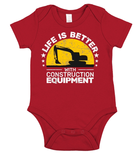 construction worker heavy equipment operator Short Sleeve Baby One-Piece