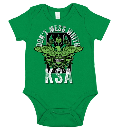 eagle dont mess with saudi arabia football team Short Sleeve Baby One-Piece