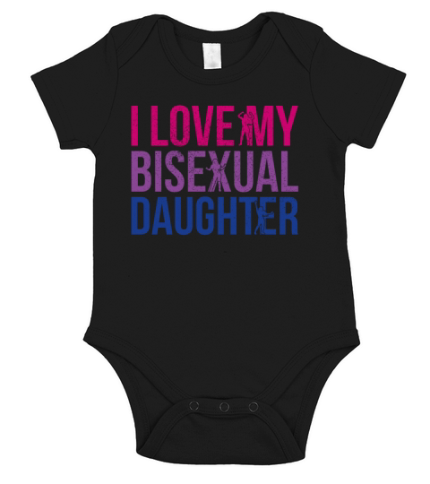 I Love My Bisexual Daughter Bi Pride Mom Short Sleeve Baby One-Piece