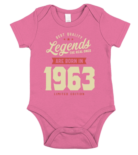 Legends Are Born in 1963 60th Birthday Short Sleeve Baby One-Piece