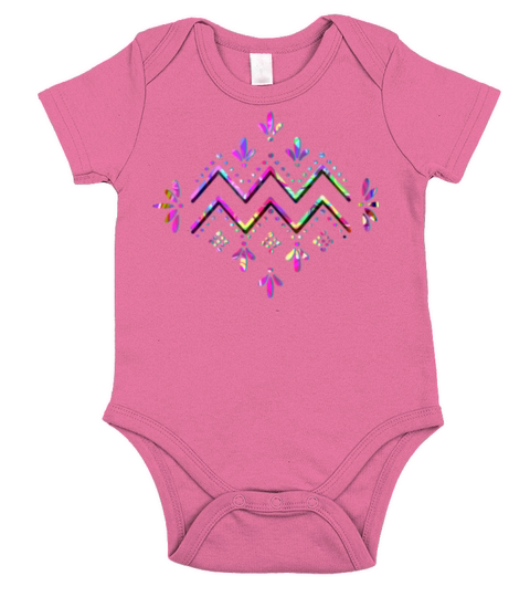 Neon Horoscopes Aquarius344 Short Sleeve Baby One-Piece