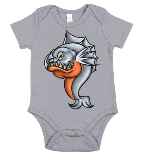 Retro Dabbing Piranha Short Sleeve Baby One-Piece
