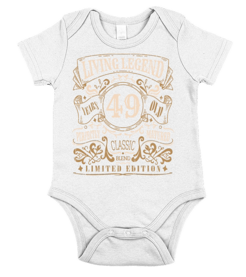 Retro Vintage Birth Whiskey Age 49 Years Old Short Sleeve Baby One-Piece