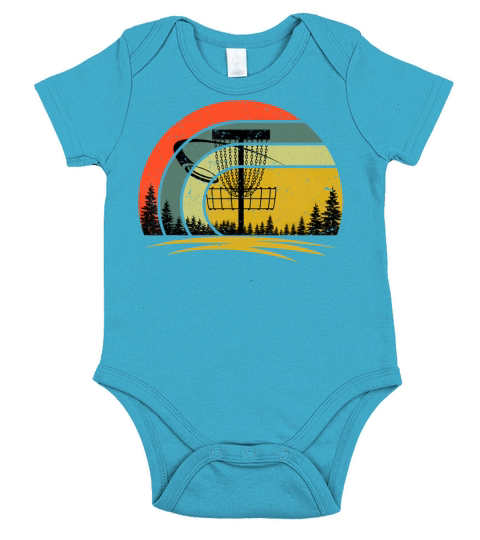 Retro Vintage Disc Golf Frolf Flying Disc Sport Short Sleeve Baby One-Piece