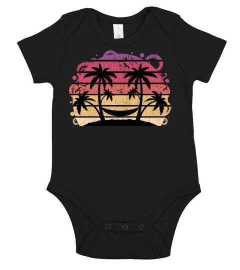 Retro Vintage Sunset Short Sleeve Baby One-Piece