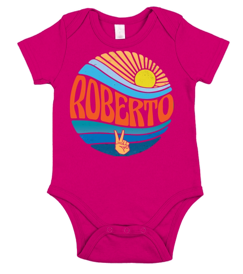 Roberto Shirt Vintage Sunset Roberto Groovy Tie Short Sleeve Baby One-Piece