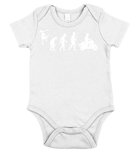 Scooter - Evolution of Man and Scooter Short Sleeve Baby One-Piece