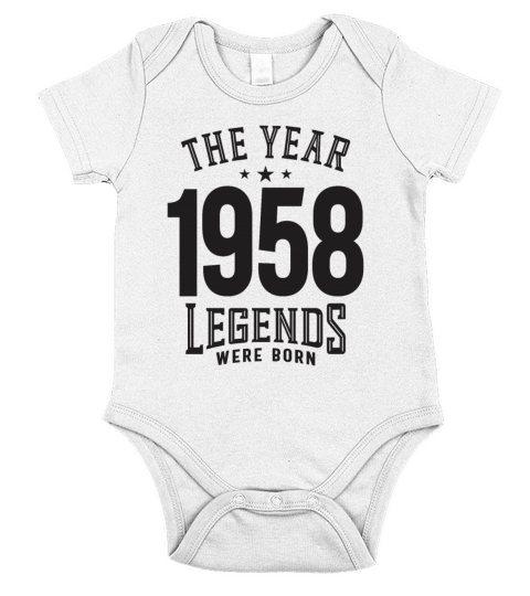 The Year 1958 65th Birthday Short Sleeve Baby One-Piece
