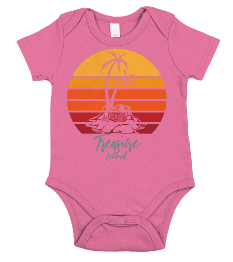 Treasure Island - Sunset Retro Vintage Style Short Sleeve Baby One-Piece