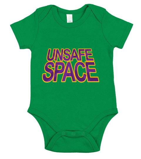 Unsafe Space Funny Snarky Text Design Short Sleeve Baby One-Piece