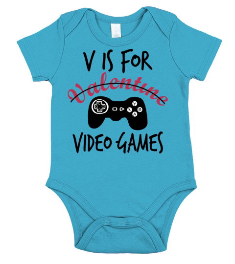 V is for Video Games Short Sleeve Baby One-Piece