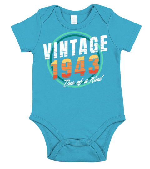 Vintage 1943 Shirt for Men Women 80 Year Old 80th Short Sleeve Baby One-Piece