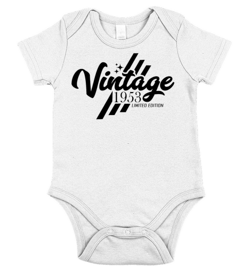 Vintage 1953 Birthday Sayings Short Sleeve Baby One-Piece