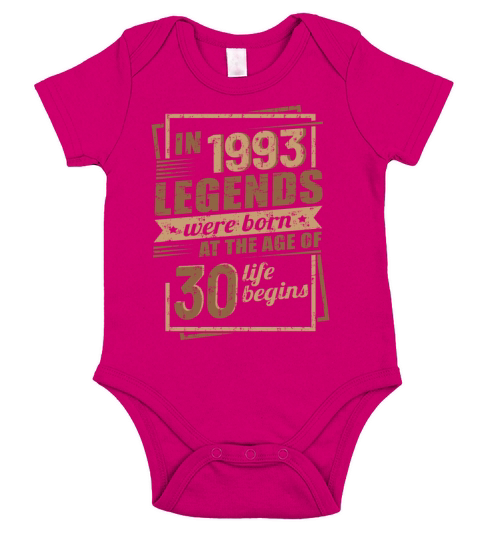 Vintage 1993 Birthday 30th Birthday Sayings Legend Short Sleeve Baby One-Piece