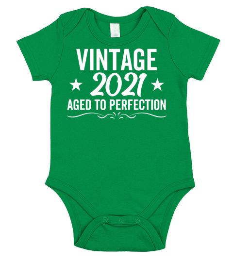 Vintage 2021 Aged To Perfection Short Sleeve Baby One-Piece
