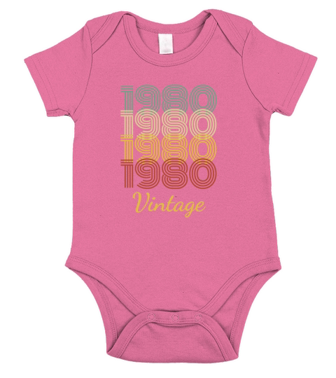 Vintage Birthday Gift Born In 1980 Slogan Short Sleeve Baby One-Piece