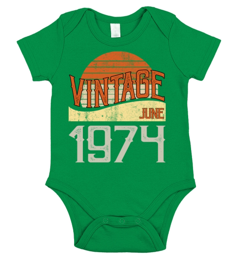 Vintage June 1974 Short Sleeve Baby One-Piece