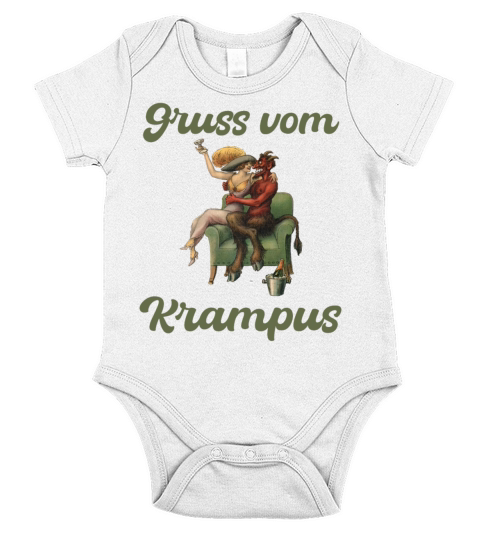 Vintage Krampus with Sexy woman Short Sleeve Baby One-Piece