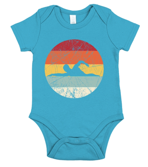 Vintage Swim Crawl Retro Swimming Gift Front Crawl Short Sleeve Baby One-Piece