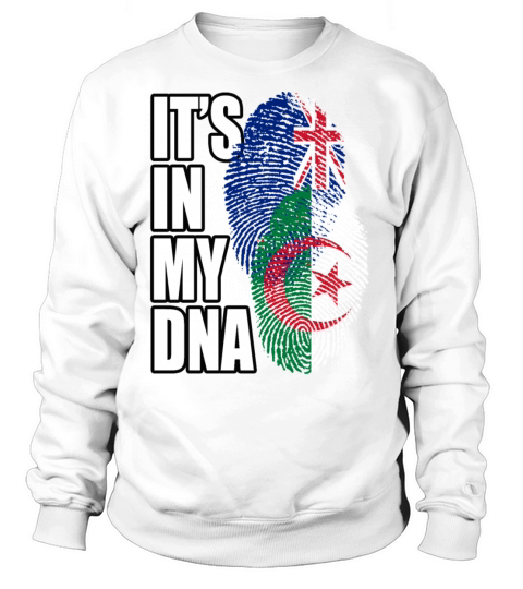Algerian And New Zealand Mix Heritage DNA Flag Sweatshirt Unisex