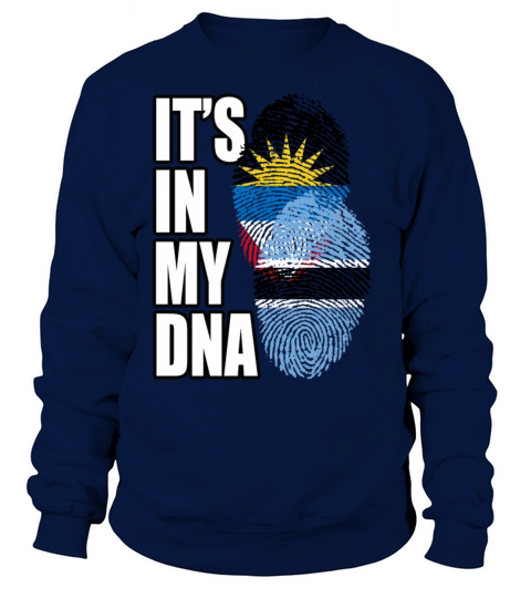 Botswana And Antiguan Mix Heritage DNA Flag Sweatshirt Unisex