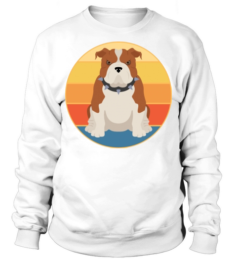 Bulldog Dog Breed Vintage Retro Sunset Sweatshirt Unisex