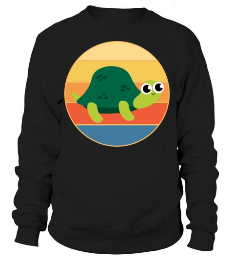 Cute Turtle Vintage Retro Sunset Marine Animal Sweatshirt Unisex