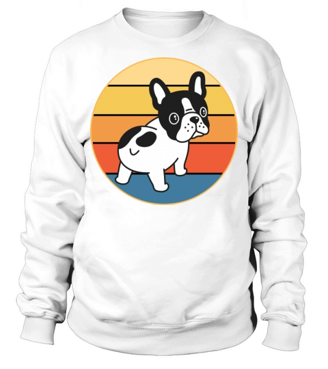 French Bulldog Dog Breed Vintage Retro Sunset Sweatshirt Unisex