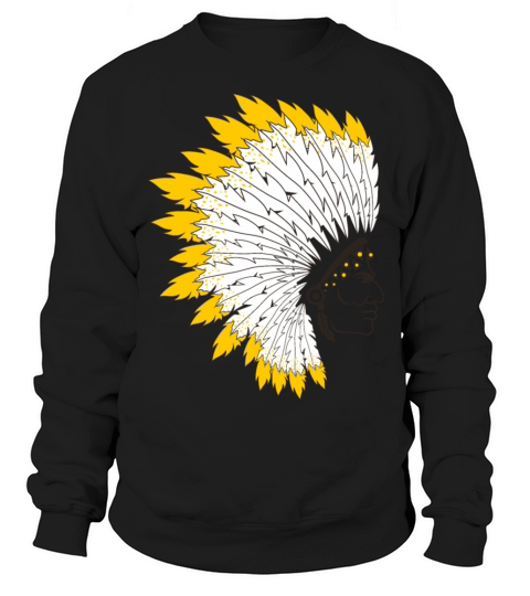 indian chief with yellow feather crown Sweatshirt Unisex