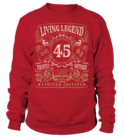 Retro Vintage Birth Whiskey Age 45 Years Old Sweatshirt Unisex