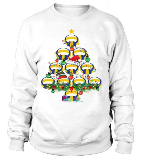 Volleyball Christmas Tree Santa Pickleball Lights Sweatshirt Unisex