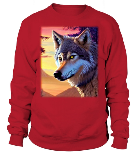 Wolf artwork design predator face imprint Sweatshirt Unisex