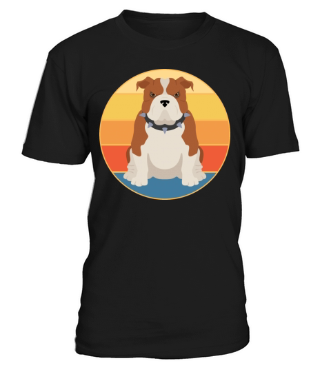 Bulldog Dog Breed Vintage Retro Sunset T-Shirt Unisex