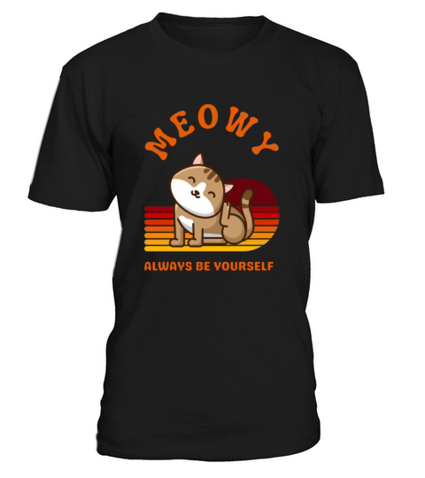Cute cat shirt funny meowy cat lovers retro vintag T-Shirt Unisex