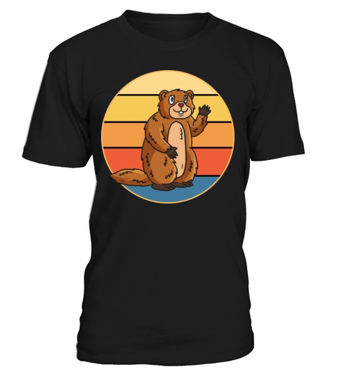 Cute Groundhog Retro Sunset Vintage Animal Lover T-Shirt Unisex