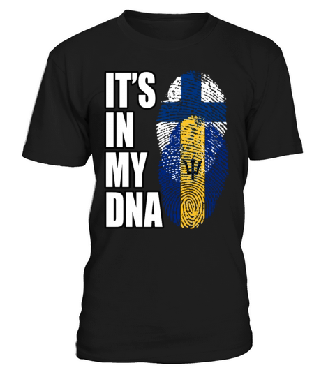 Finland And Barbadian Mix Heritage DNA Flag T-Shirt Unisex