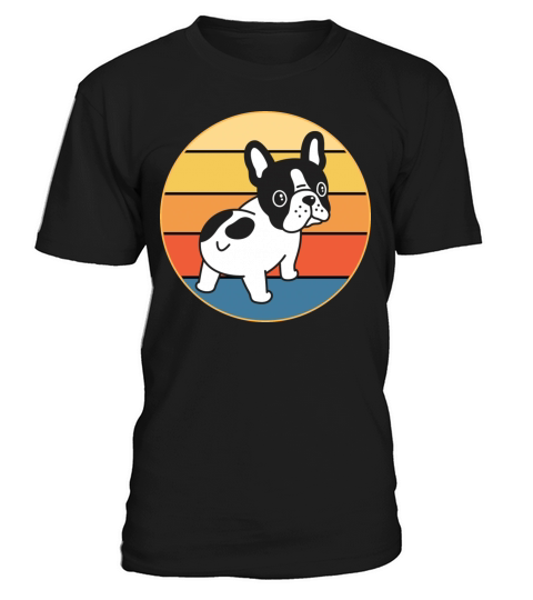 French Bulldog Dog Breed Vintage Retro Sunset T-Shirt Unisex
