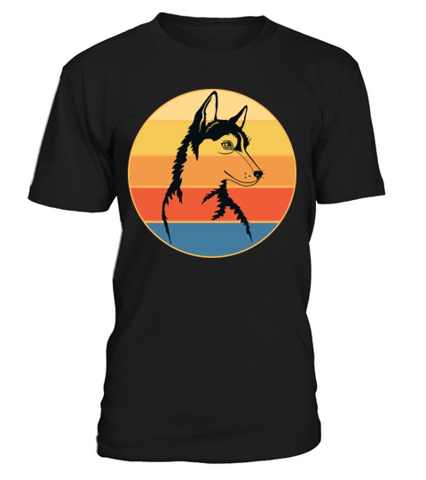 Funny Kawaii Cute Husky Dog Vintage Retro Sunset T-Shirt Unisex
