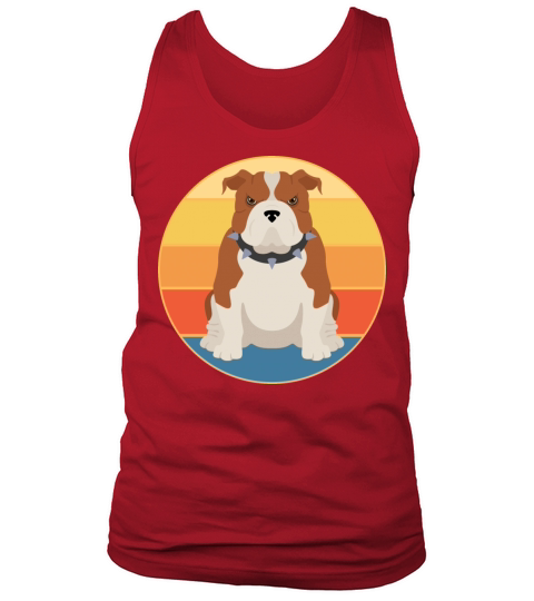 Bulldog Dog Breed Vintage Retro Sunset Tank Top Unisex