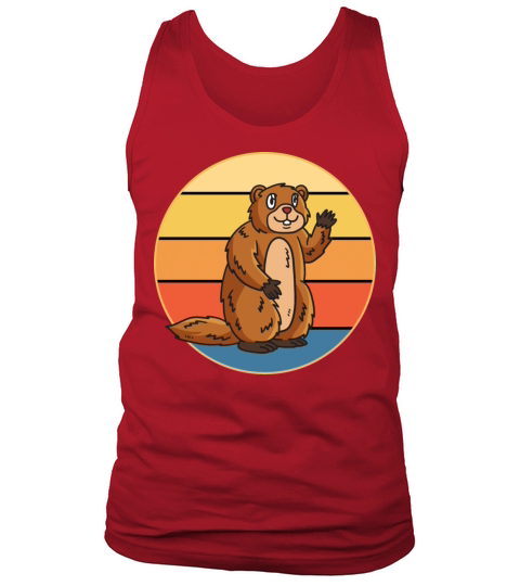 Cute Groundhog Retro Sunset Vintage Animal Lover Tank Top Unisex