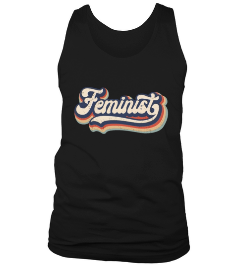 Feminist Retro 70s Vintage Rainbow Feminism Gift Tank Top Unisex